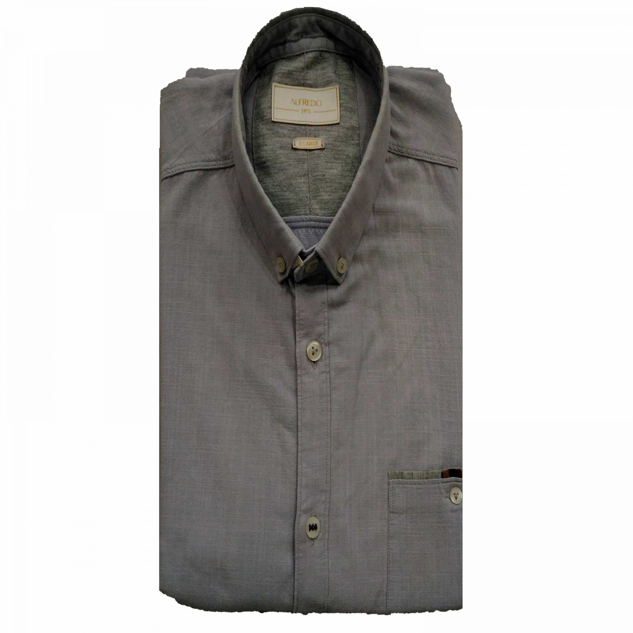 پیراهن مردانه شیک خاکستری روشن از برند آلفردو (اصل)