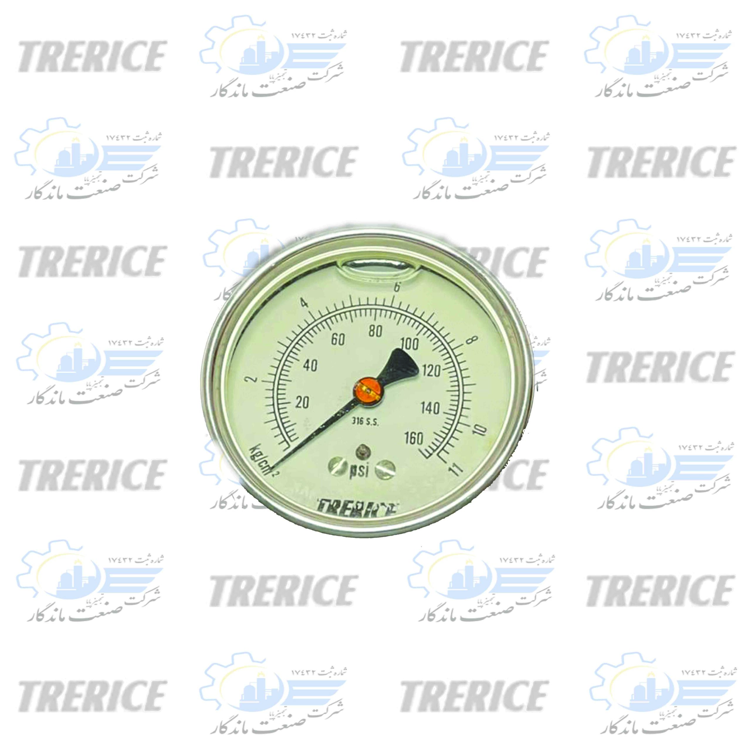گیج فشار روغنی ۰to160 PSI (صفحه ۶ سانتی )