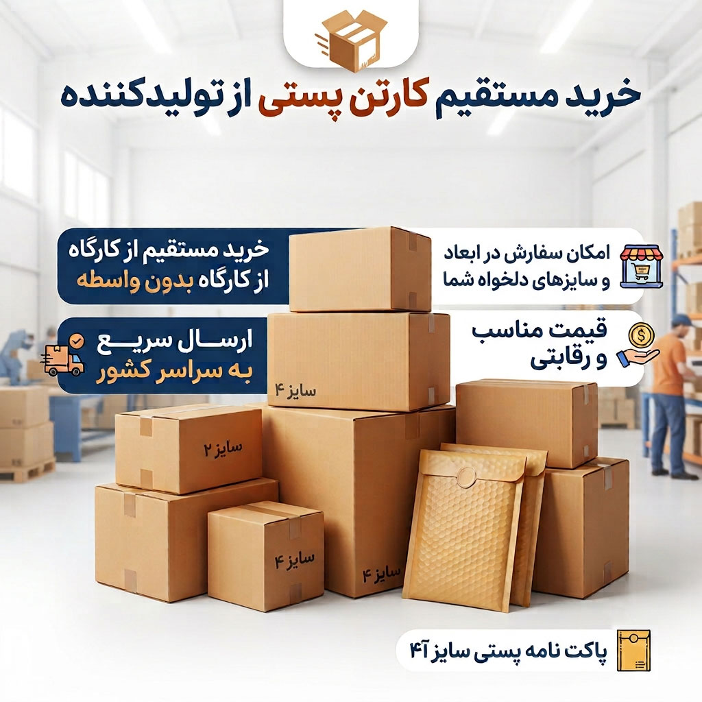 خرید مستقیم کارتن پستی از تولیدکننده