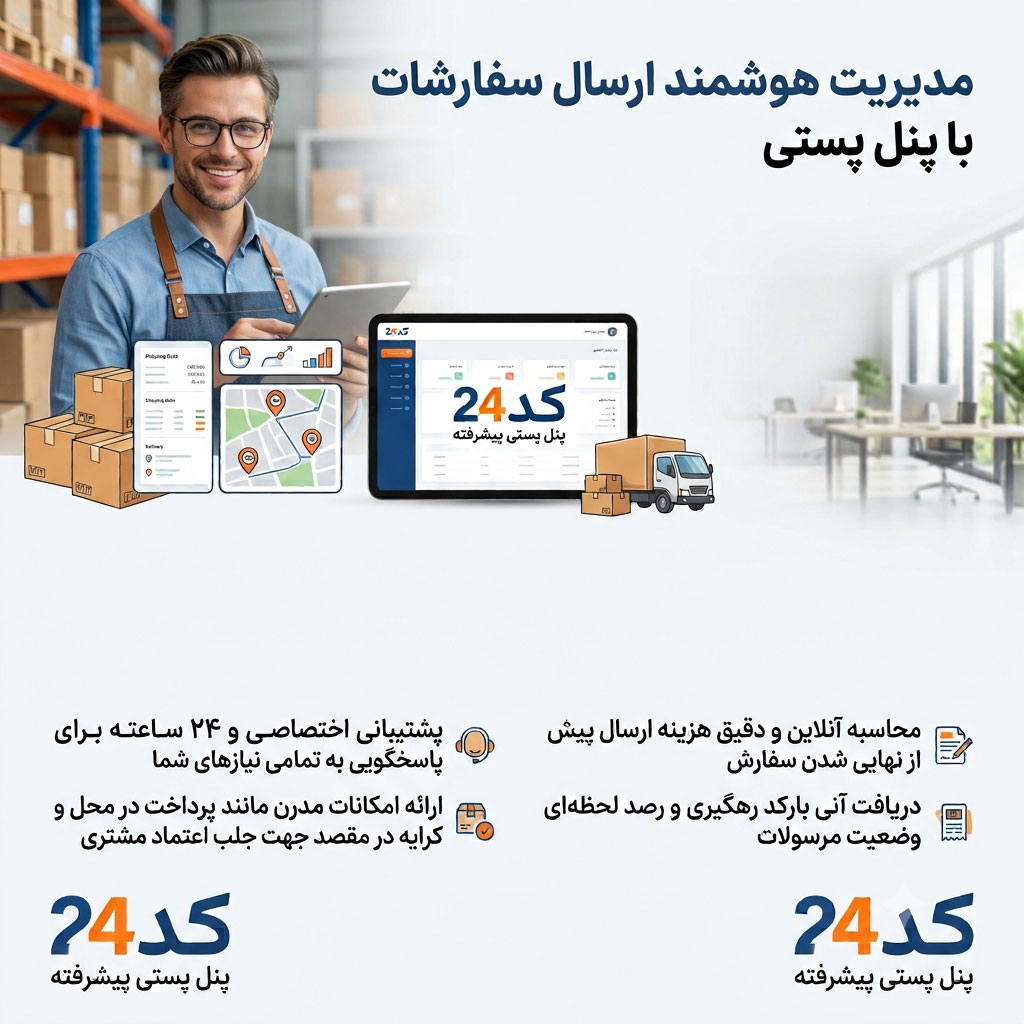 مدیریت هوشمند ارسال سفارشات با پنل پستی