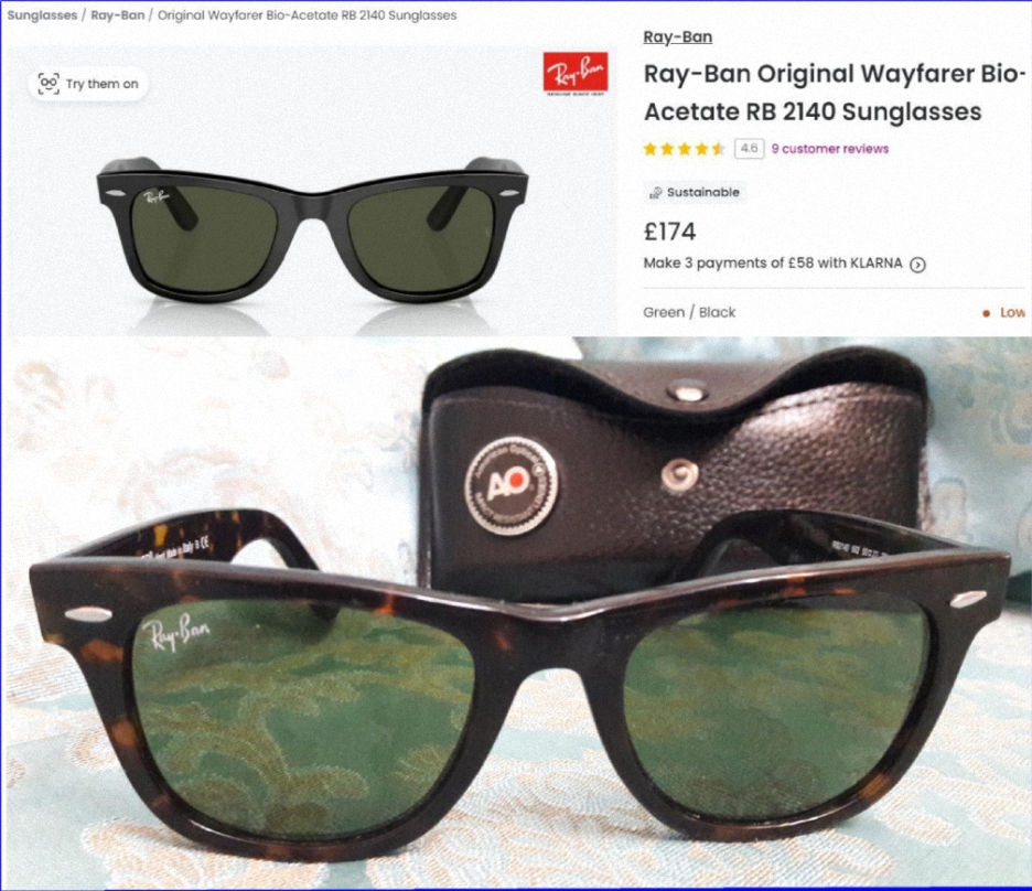 عینک برند معروف Ray-Ban مدل  RB 2140